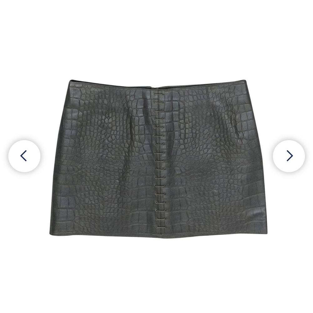 Alexander Wang Croc Print Leather Mini Skirt